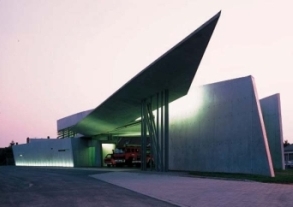 Zaha Hadid's Vitra Fire Station, at Weil am Rhein, Germany, 1993.